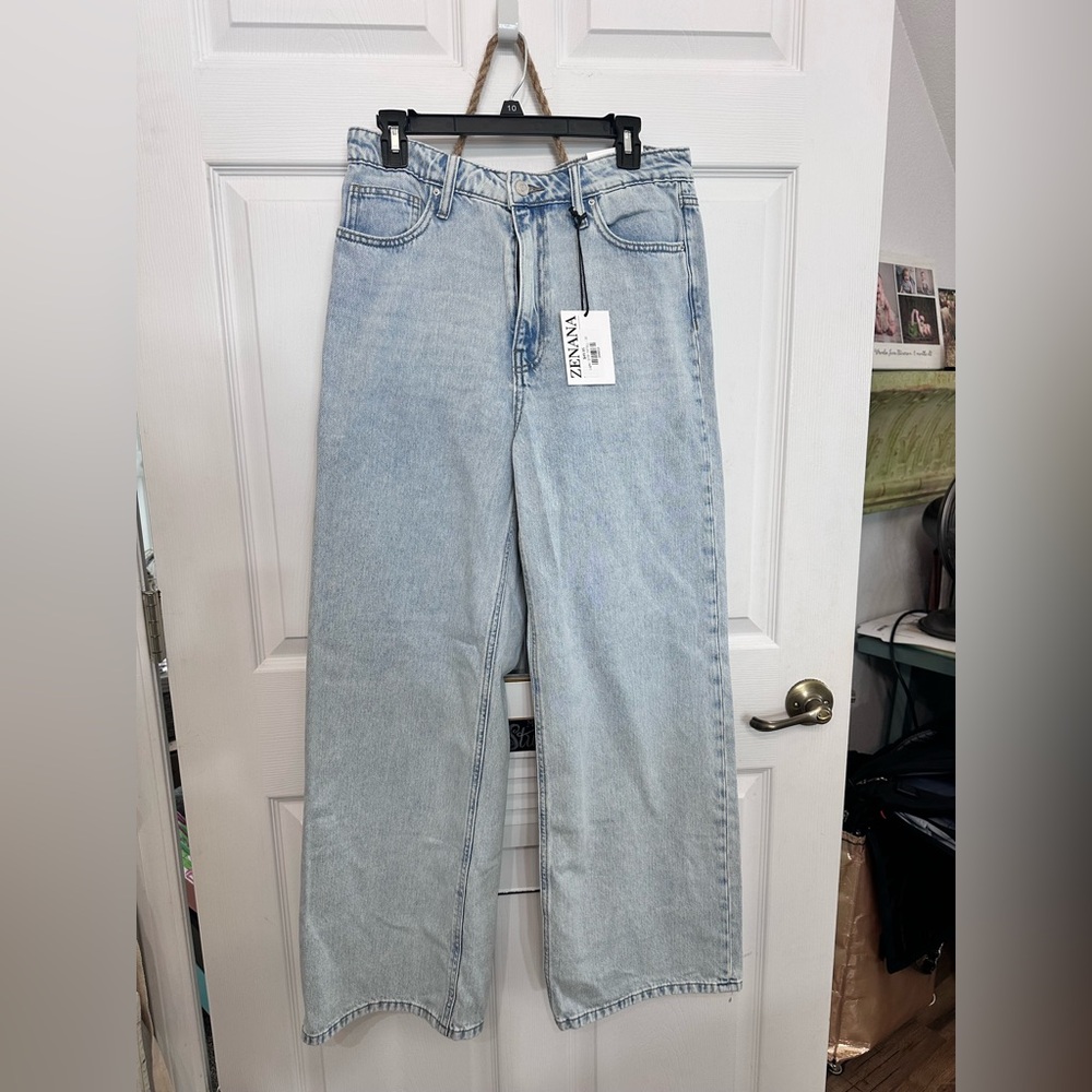 Zara Light Blue Wide Leg Jeans